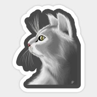 Gray Cat - Transparent Background Sticker